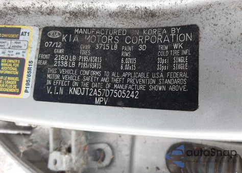 2013 Kia Soul из США, поврежденный, VIN KNDJT2A57D7505242